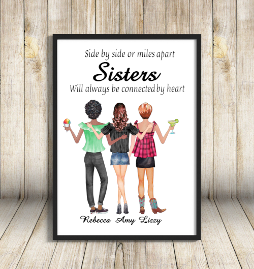 Sisters A4 Print, Custom Sisters Picture - Click Image to Close